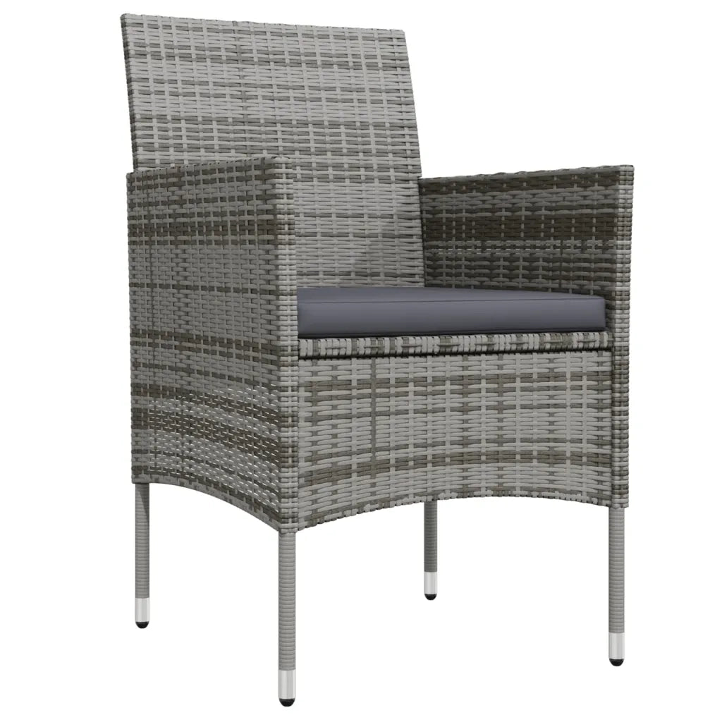 Set da Pranzo da Giardino 5 pz con Cuscini Grigio e Nero 3099288