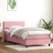 Letto a Molle con Materasso e LED Rosa 80x220 cm Velluto 3316718