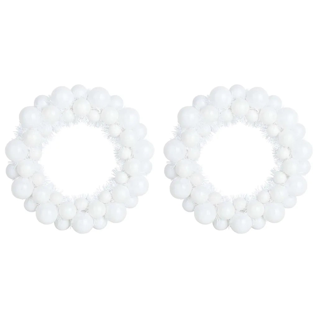Corone di Palline di Natale 2 pcs Bianco 33 x 33 x 7 cm 42019680