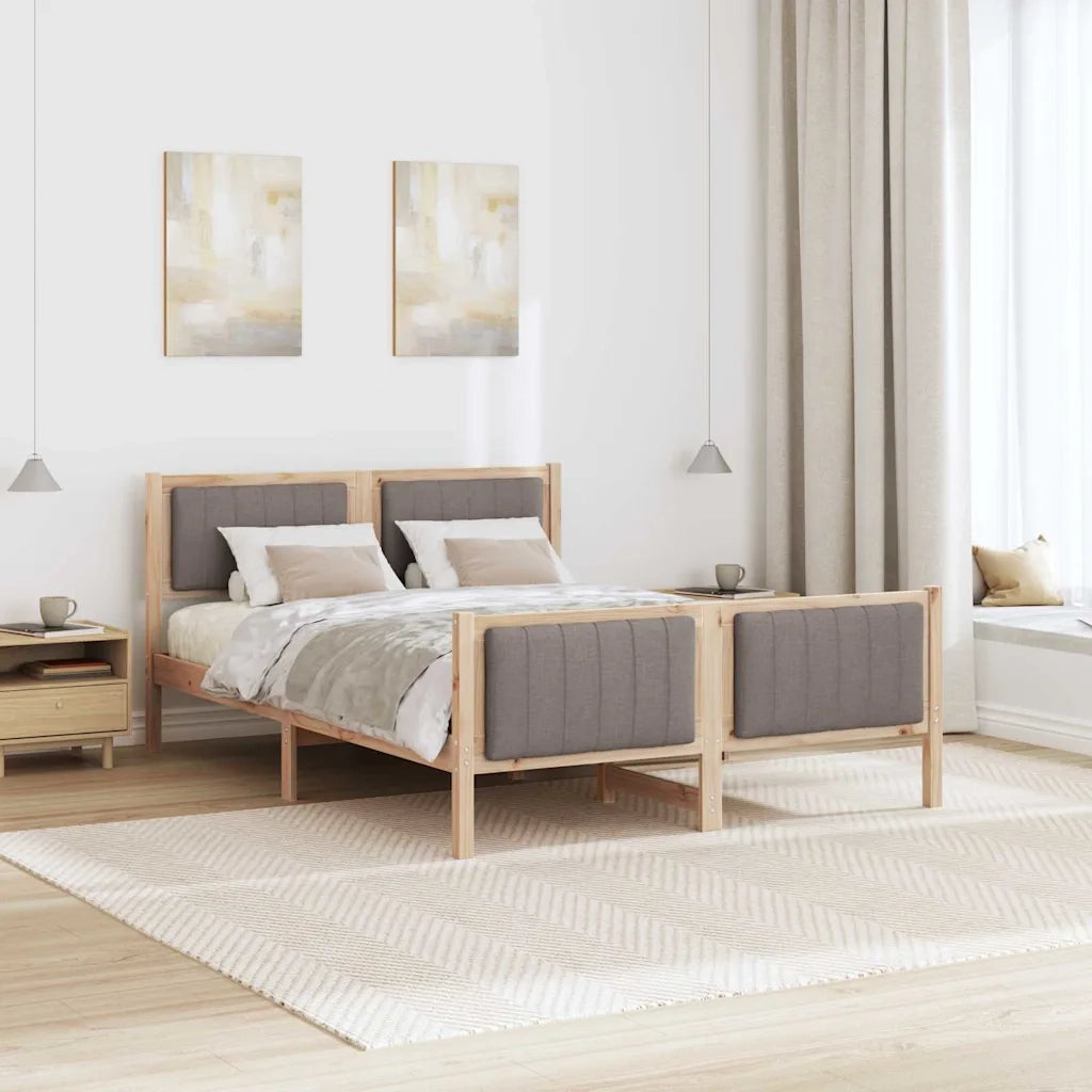 Letto matrimoniale | Letto per adulti | Struttura del Letto con testiera Marrone e taupe 135 x 190 cm