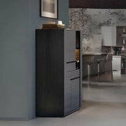 Vetrina credenza Alce 2 ante nero con particolari oro