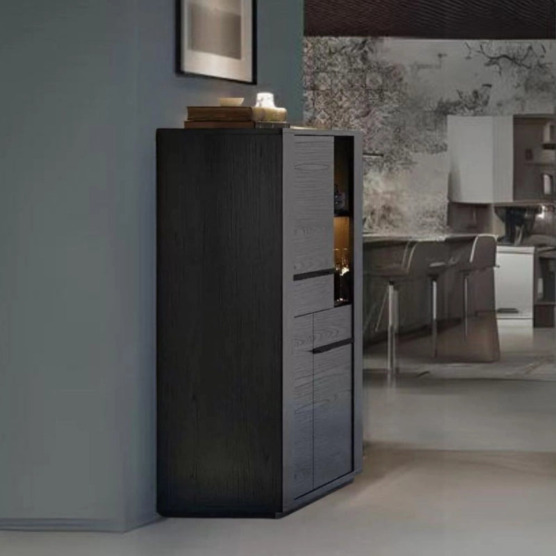 Vetrina credenza Alce 2 ante nero con particolari oro