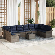 Set Divano da Giardino 11 pcs Grigio polyrattan 3354224