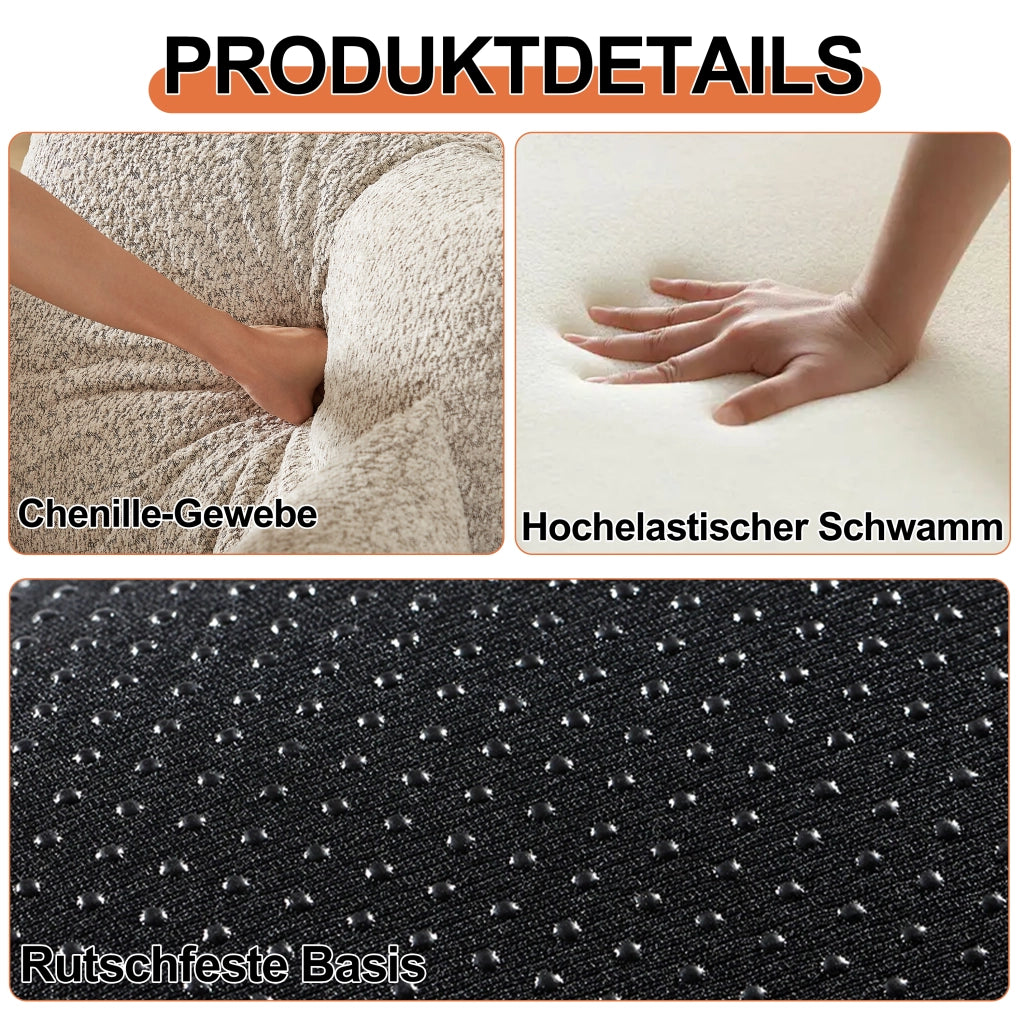Divano Letto 2 in 1 con Vano Contenitore ¨C MINIMAL ¨C Chenille, Struttura in Metallo
