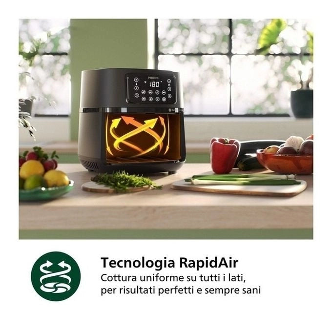 Philips HD9285-93 Friggitrice ad aria XXL Serie 5000 7,2 L 2000 W 16 programmi Wi-Fi colore Nero