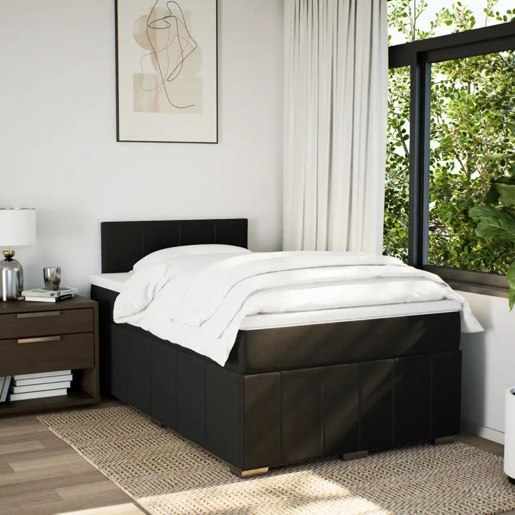 Giroletto a Molle con Materasso Nero 120x200 cm in Tessuto 3287037