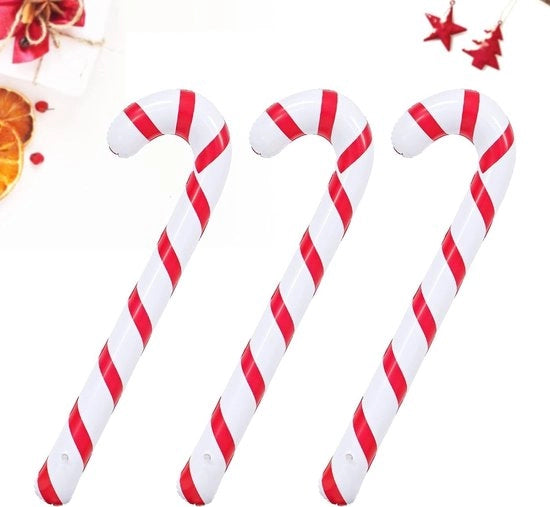 Decorazioni di Natale Opache 90 cm - 3 Pezzi - Decorazioni di Natale - Bastoncino di Natale in Rete - Interno/Esterno - Materiale PVC - Decorazione di Natale