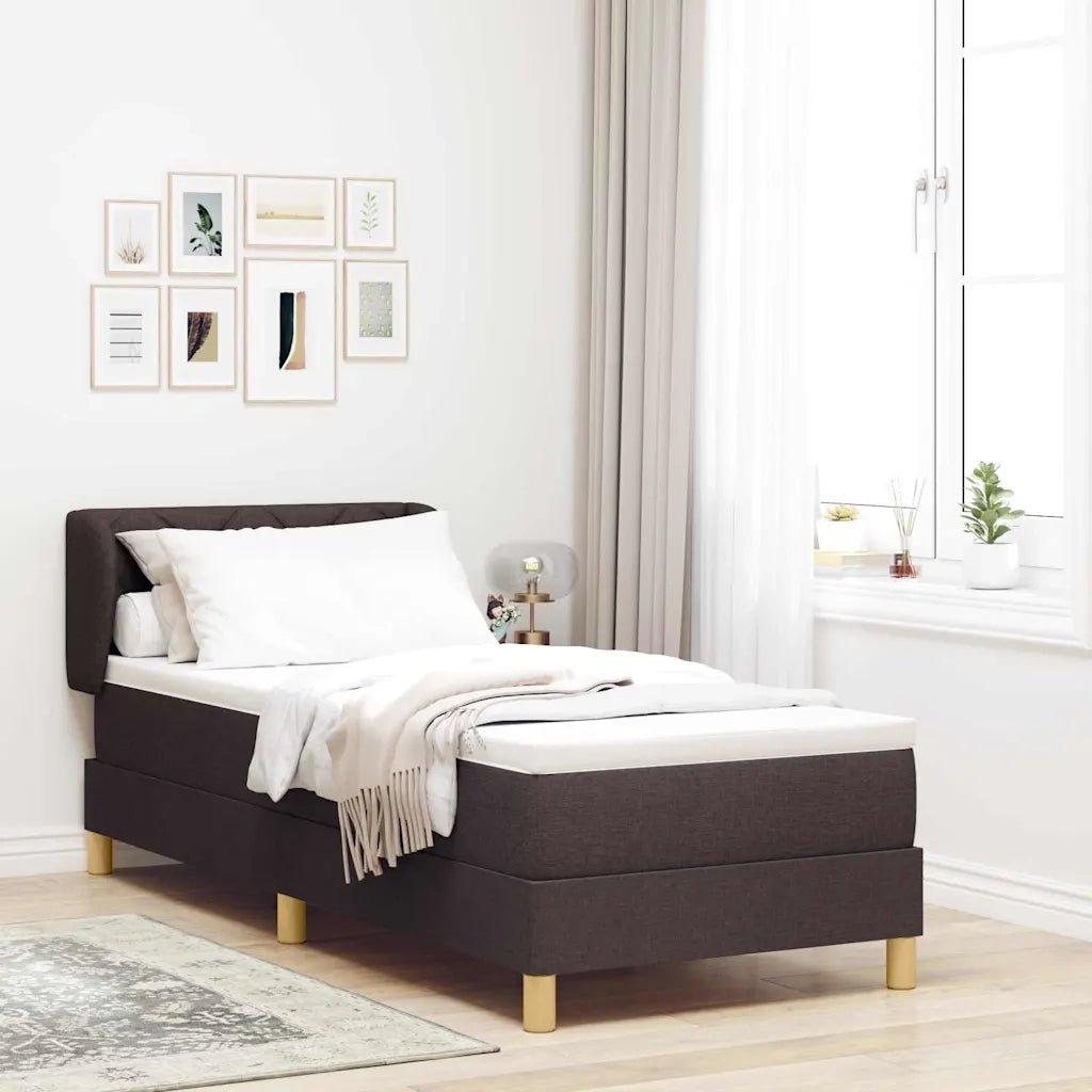 Letto a molle con testiera Marrone Scuro 80 x 200 cm Tessuto 3340244