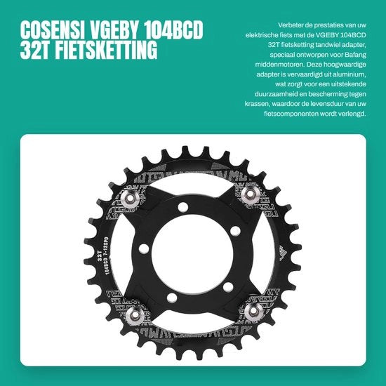Adattatore per catena bicicletta per motore centrale Bafang, 104BCD 32T