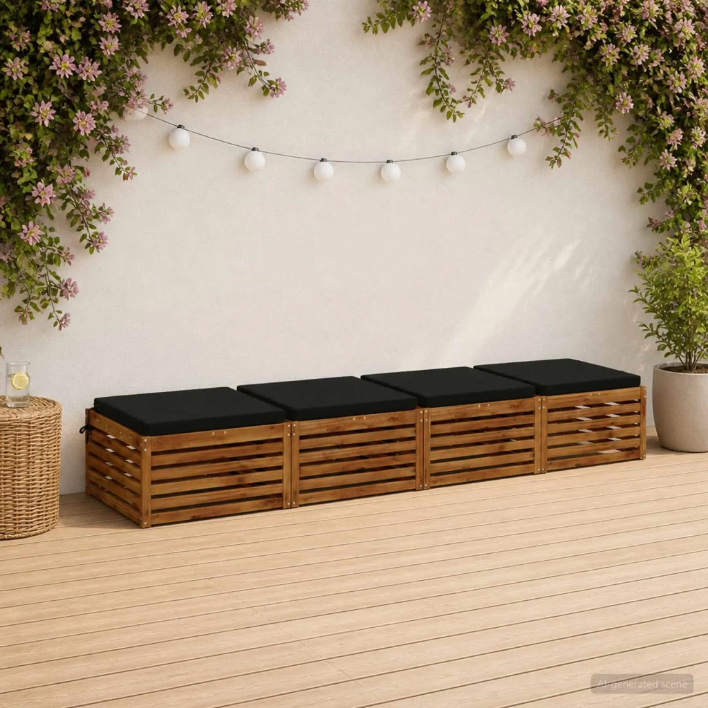 Cuscini per Sedia in 4 Pezzi SOEST 4 pz 100% Poliestere Nero 945022