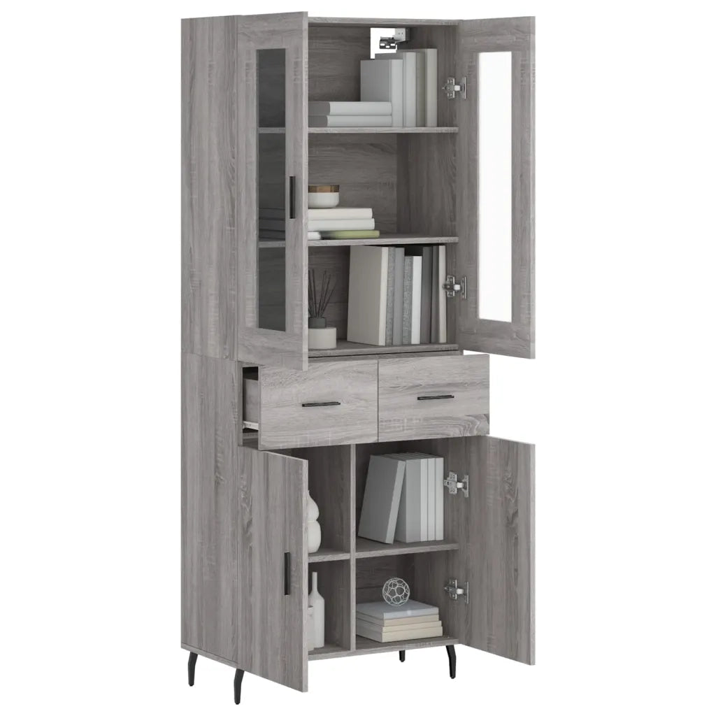 Credenza | Madia | Buffet da pranzo | Armadio da pranzo Grigio Sonoma 69,5x34x180 cm in Legno Multistrato