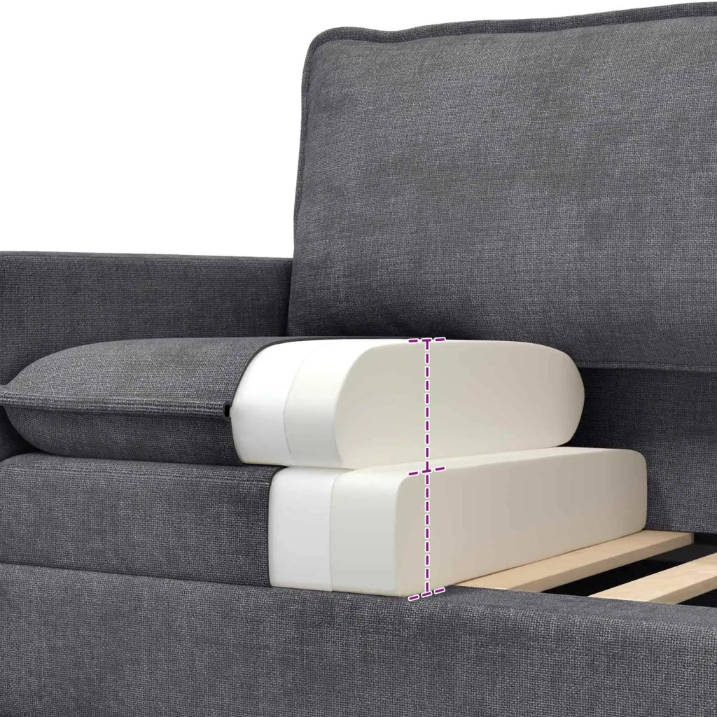 Set di divani 2 pcs Grigio Scuro Poliestere 3417049