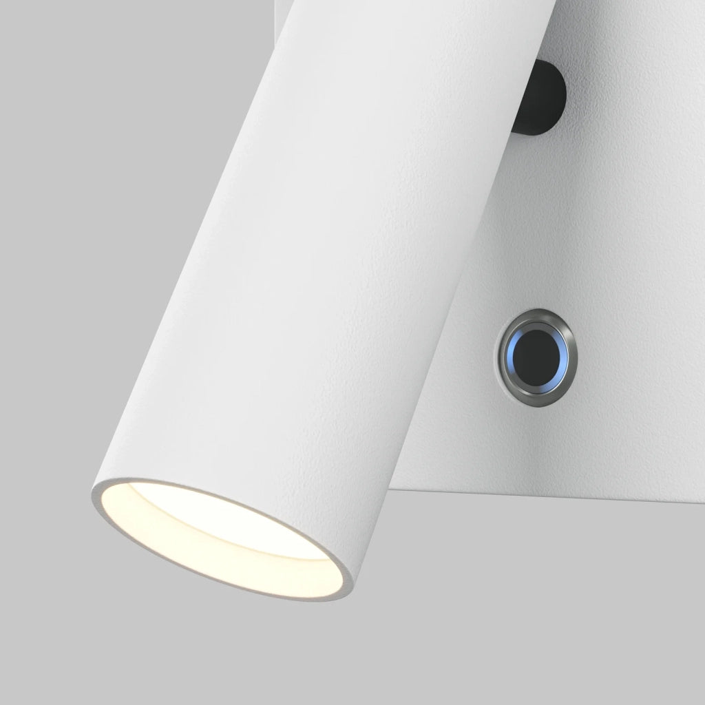 Maytoni applique moderna Aron 1 luce LED integrato bianco alluminio