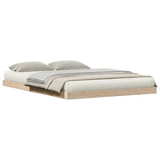 Letto matrimoniale | Letto per adulti | Struttura letto a terra Naturale 140 x 220 cm Pino massello