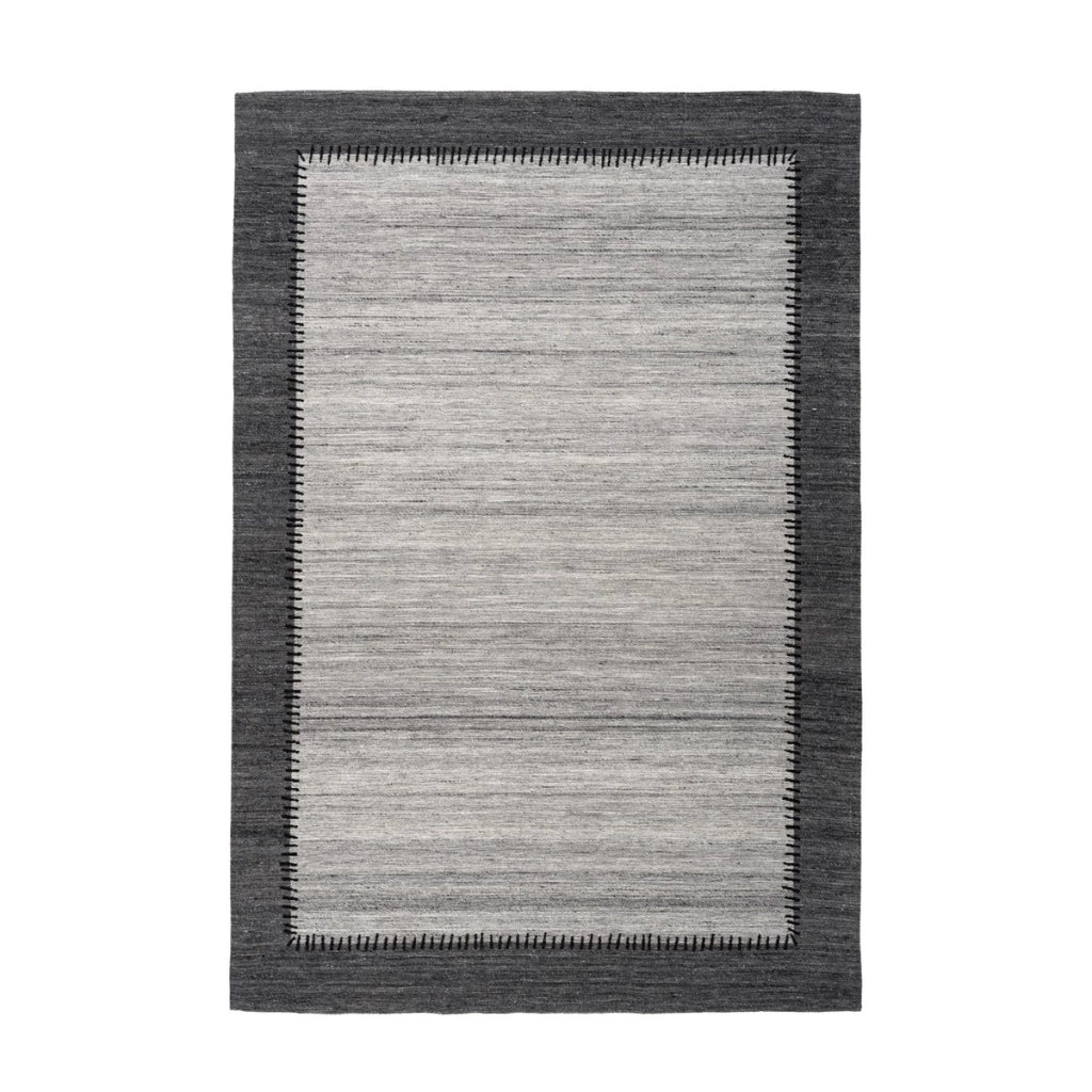 Tappeto Phoenix in lana jacquard grigio e antracite