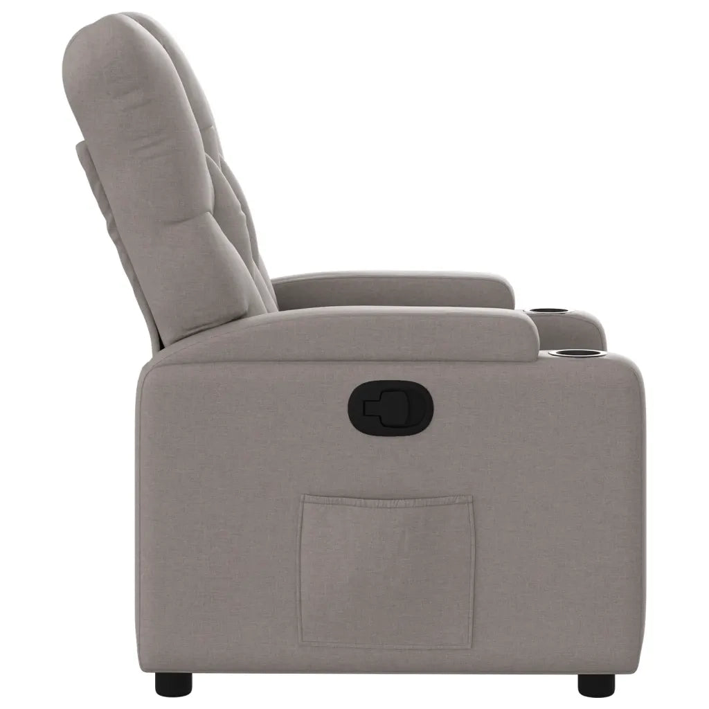 Poltrona | Sedia Relax Reclinabile in Tessuto Tortora