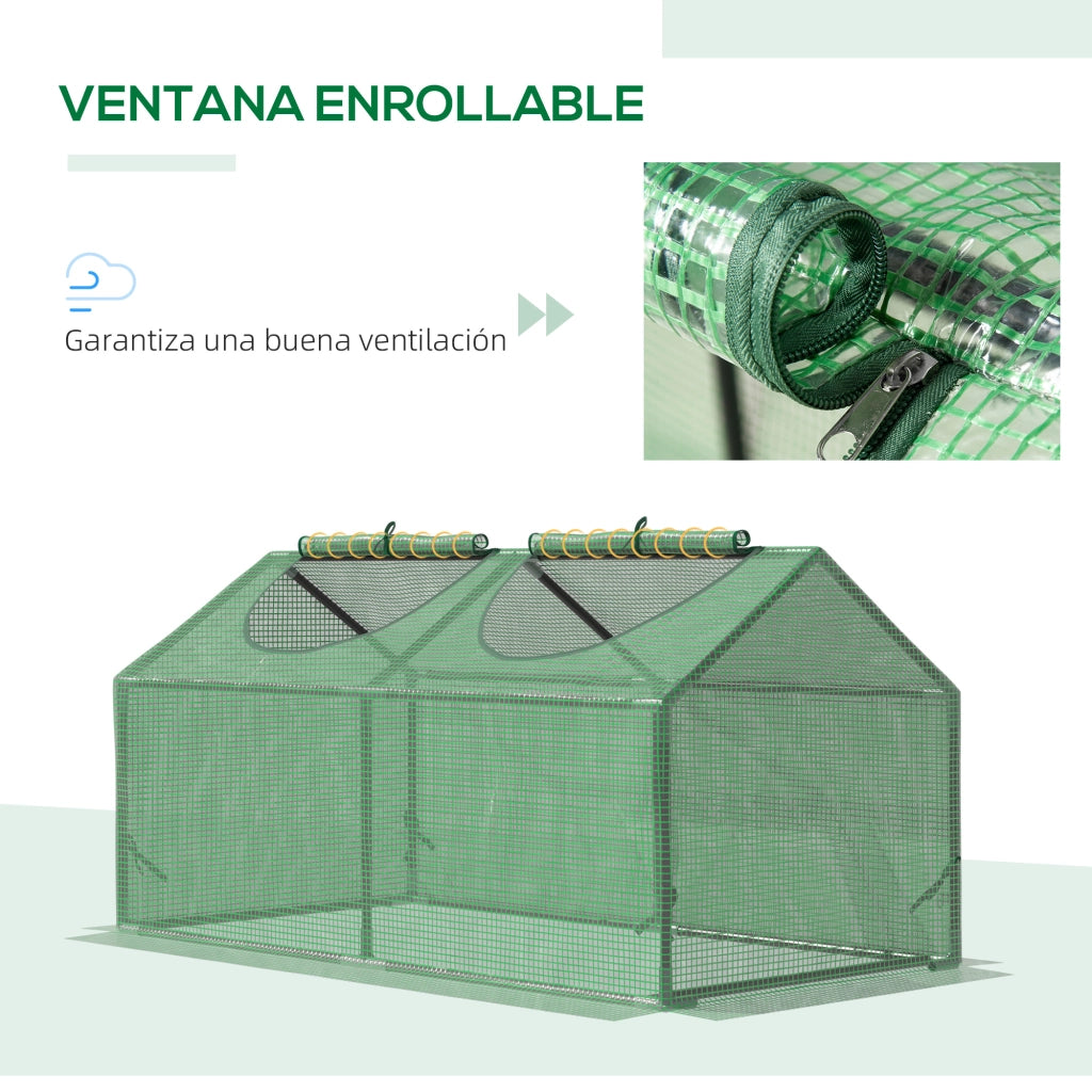 Serra da Giardino con 2 Finestre ¨C Xylo ¨C 120x60x60 cm Acciaio e PE 140g/©O Verde