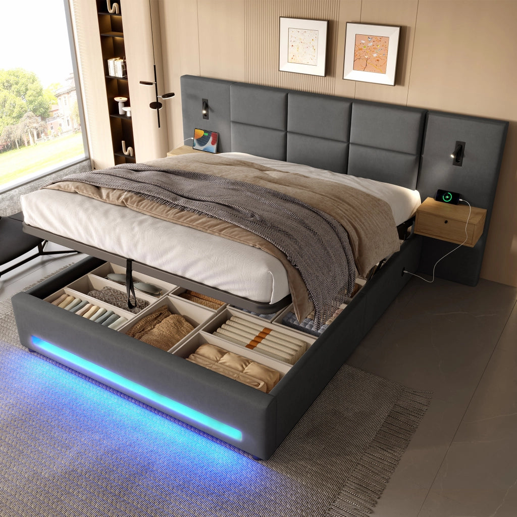 letto imbottito velluto grigio scuro 180 x 200 cm