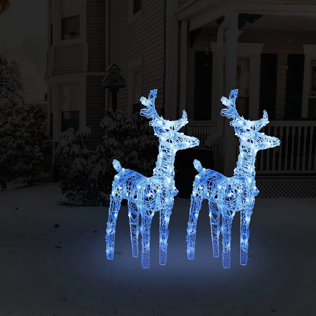 Renne di Natale 2 pz Blu 80 LED in Acrilico 342680
