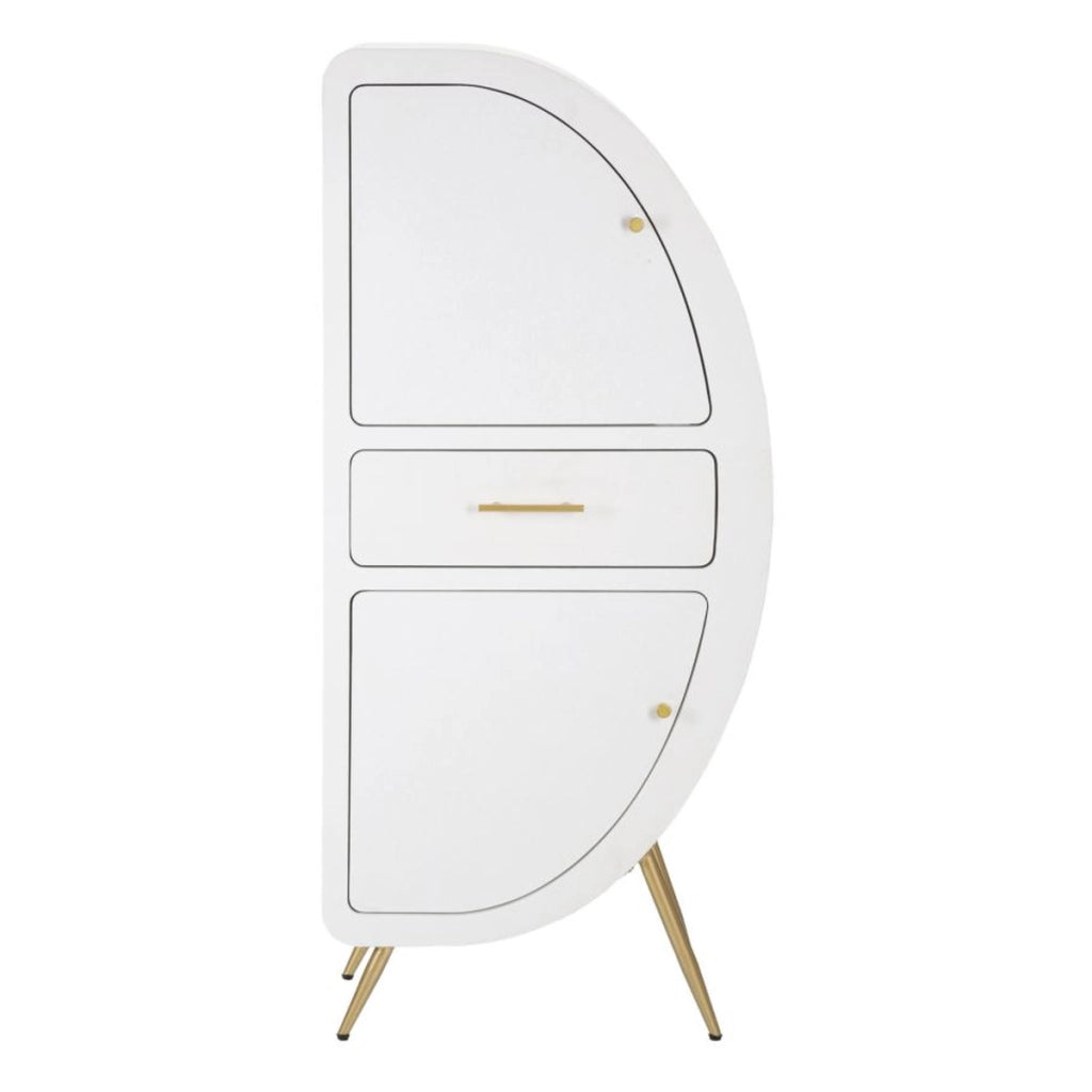 Credenza VKH29, Bianco, MDF, 60x32x133 cm
