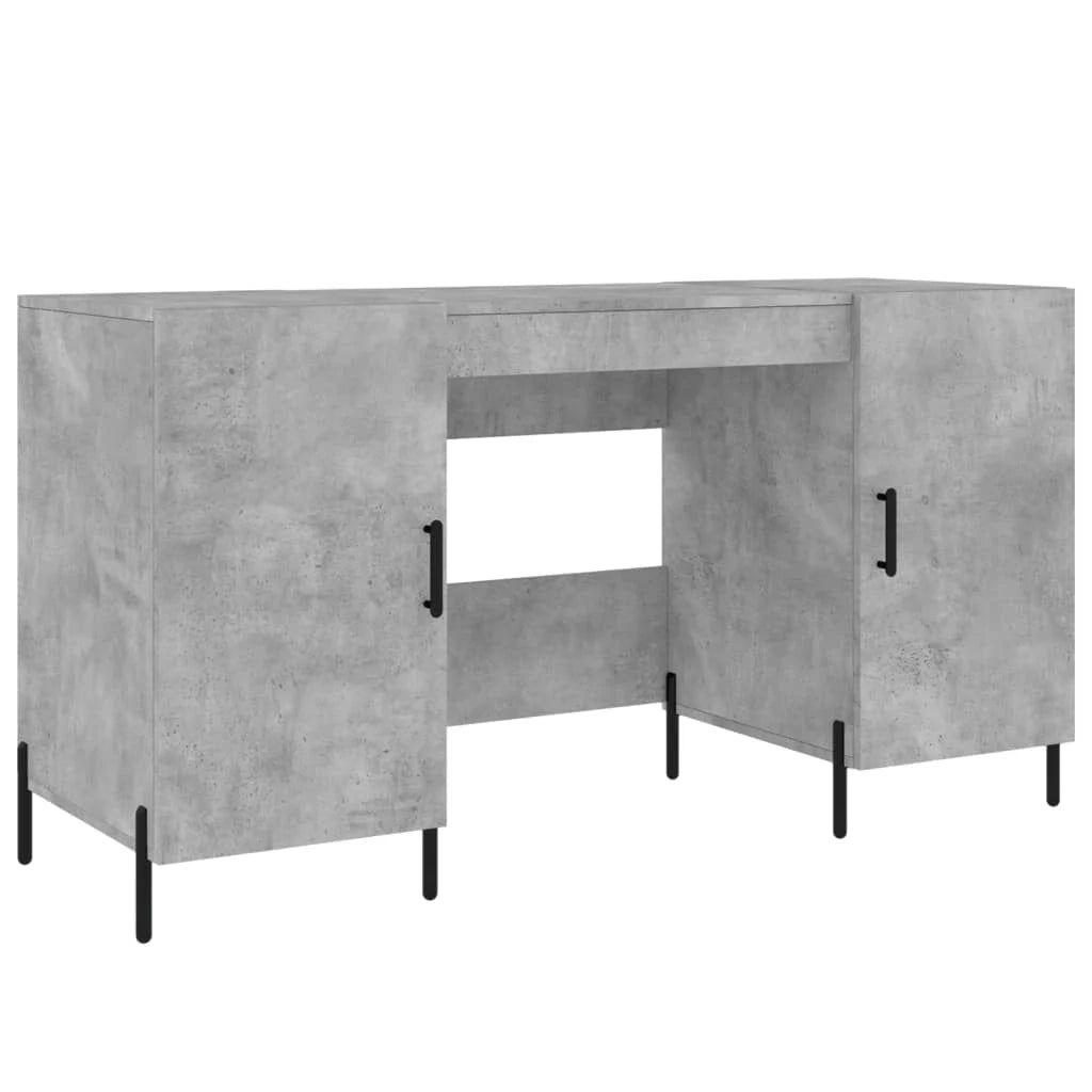 Scrivania tavolo postazione di lavoro mobile per computer studio 140 x 50 x 75 cm legno ingegnerizzato grigio 02_0023838