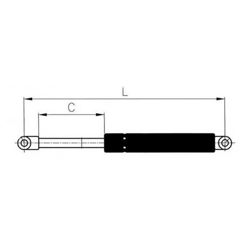 MOLLA A GAS MM.600 20 KG. GAS SPRINGS MM.365 OUTPUT 30 KG.