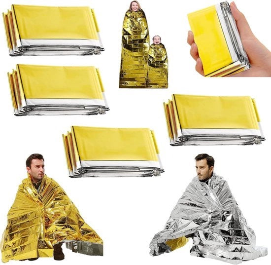 Nastro di salvataggio - 4 pezzi - Tela di isolamento - Nastro di salvataggio 160x210 - Argento Oro