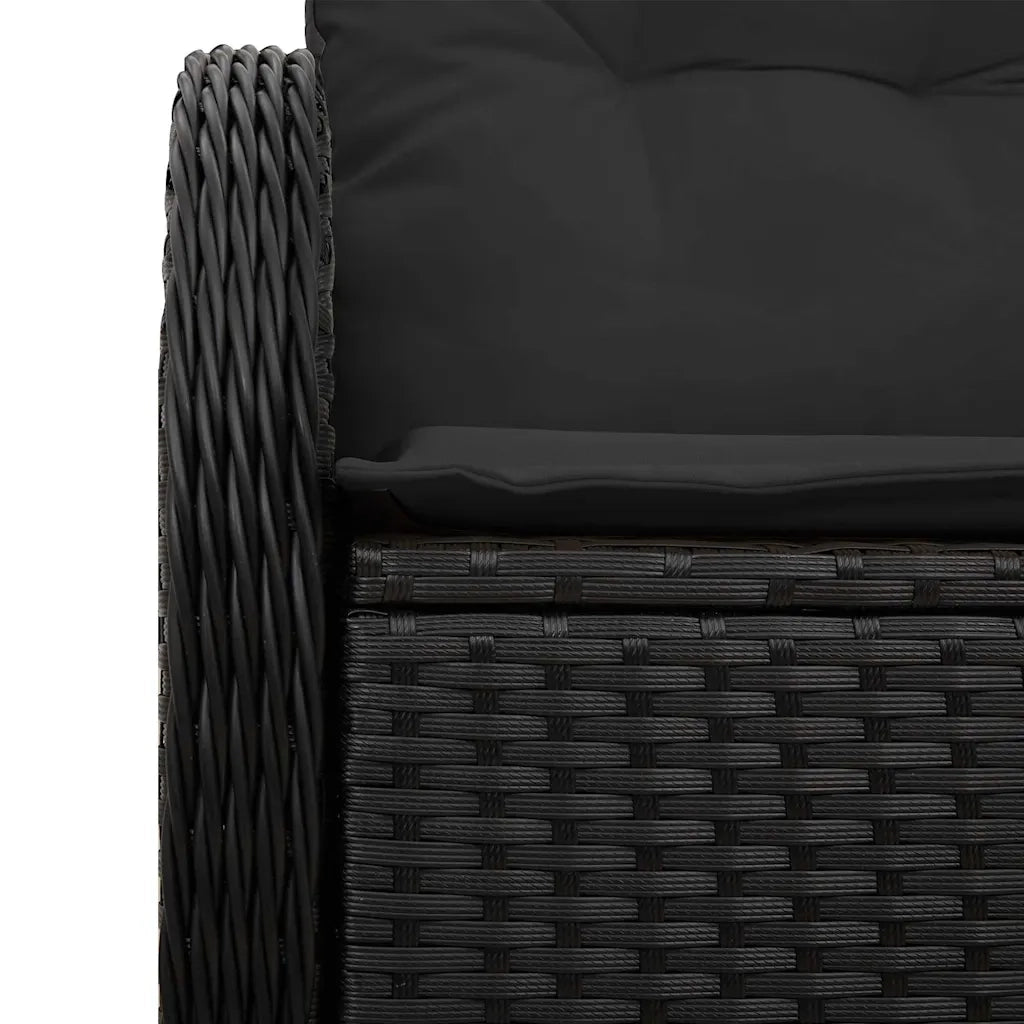 Divano da giardino con cuscino Nero 121 x 62 x 69cm polyrattan 42006731