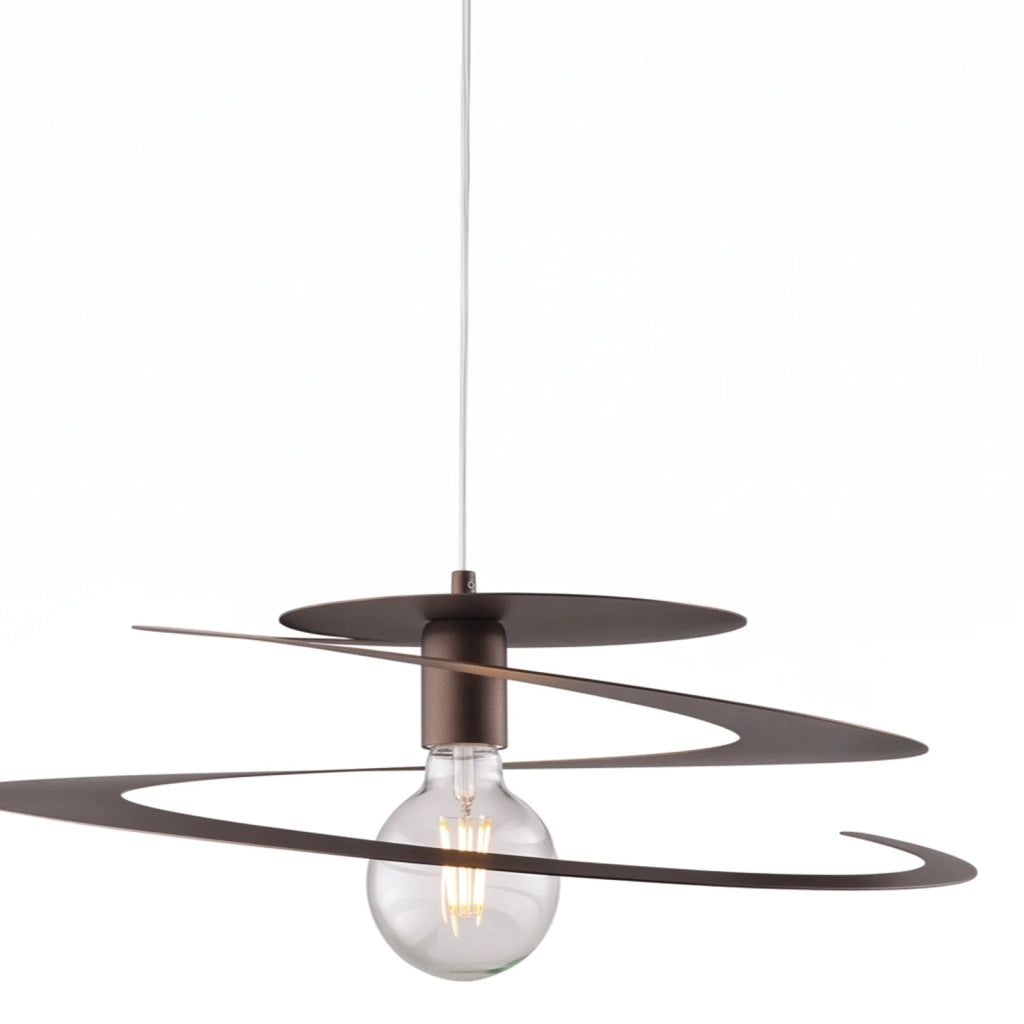 Sospensione Spring 1 Luce Marrone Altezza Regolabile Luceart Design