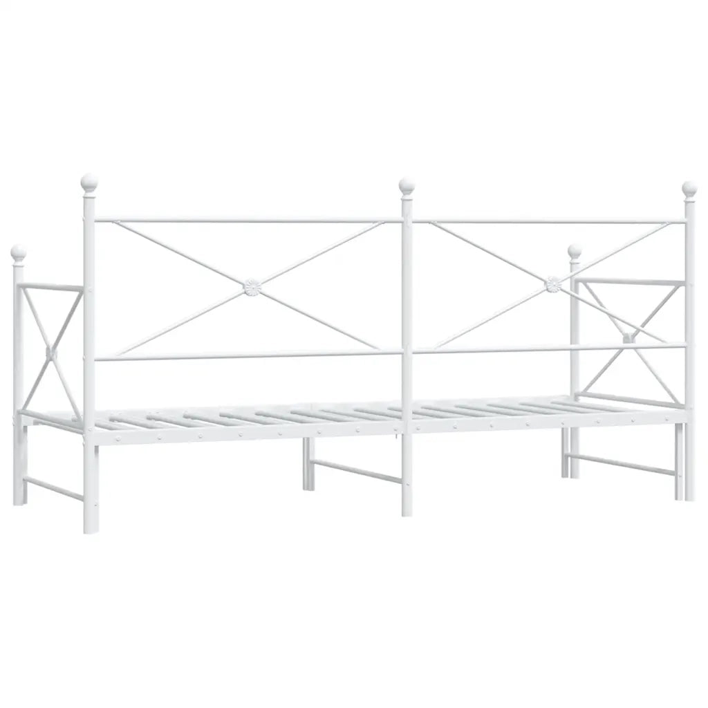 Divano letto | Sof¨¤ letto | Letto singolo Estraibile senza Materasso Bianco 90x200cm Acciaio