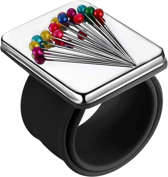 Cuscino per Armi - Magnetico - Per Tagliare Capelli - Cintura per Braccio in Silicone - Nero - Cuscino con Punti per Capelli - Adatto per Macchine da Cucire - Nero - Cuscino per Armi per Capelli