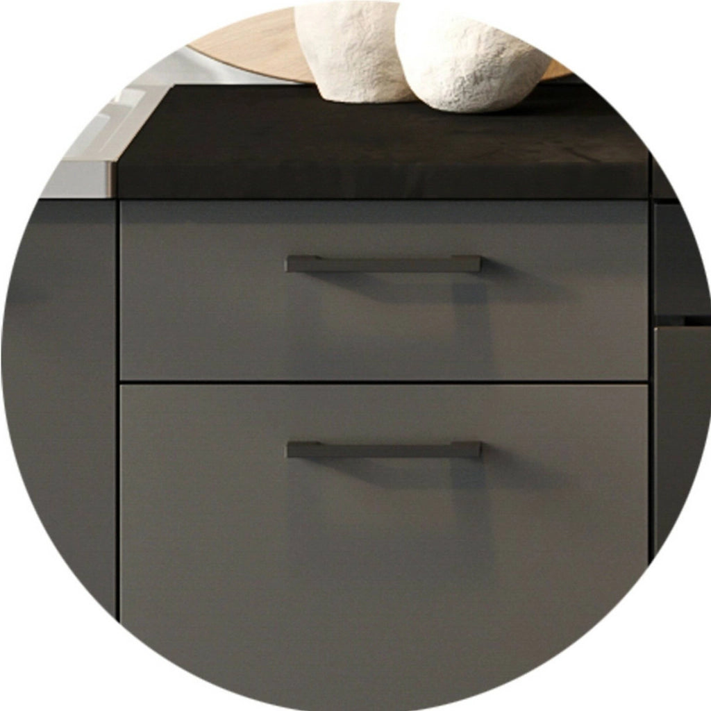 Cucinino Elettrodomestici non inclusi, Miogli, Cucina Modulabile, Nero Antracite