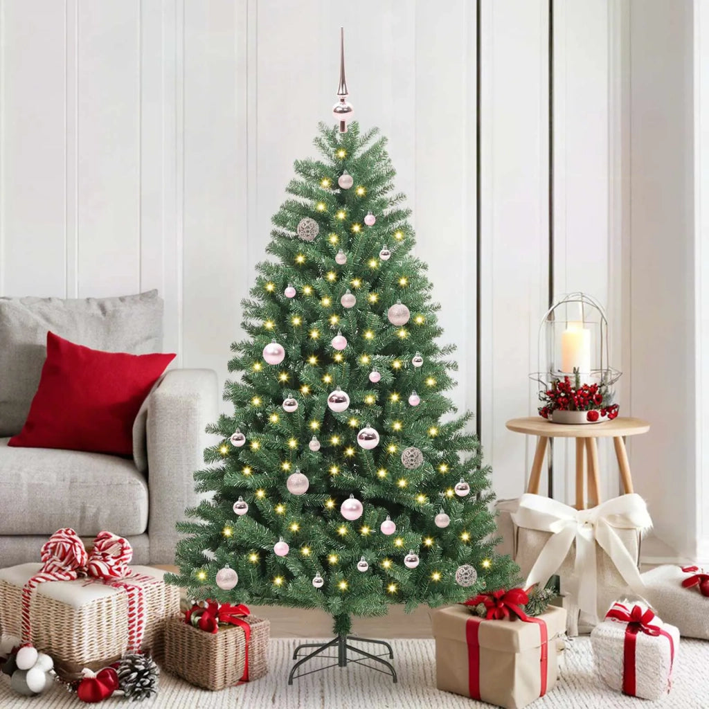 Albero di Natale | Decorazioni natalizie Artificiale con Rami Pieghevoli Verde 150 cm