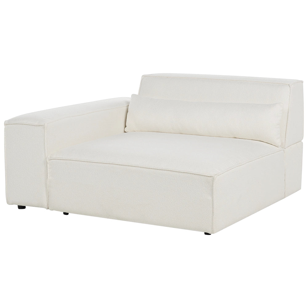 Divano angolare modulare a 2 posti a sinistra Divano componibile in boucle bianco con gambe nere Soggiorno moderno