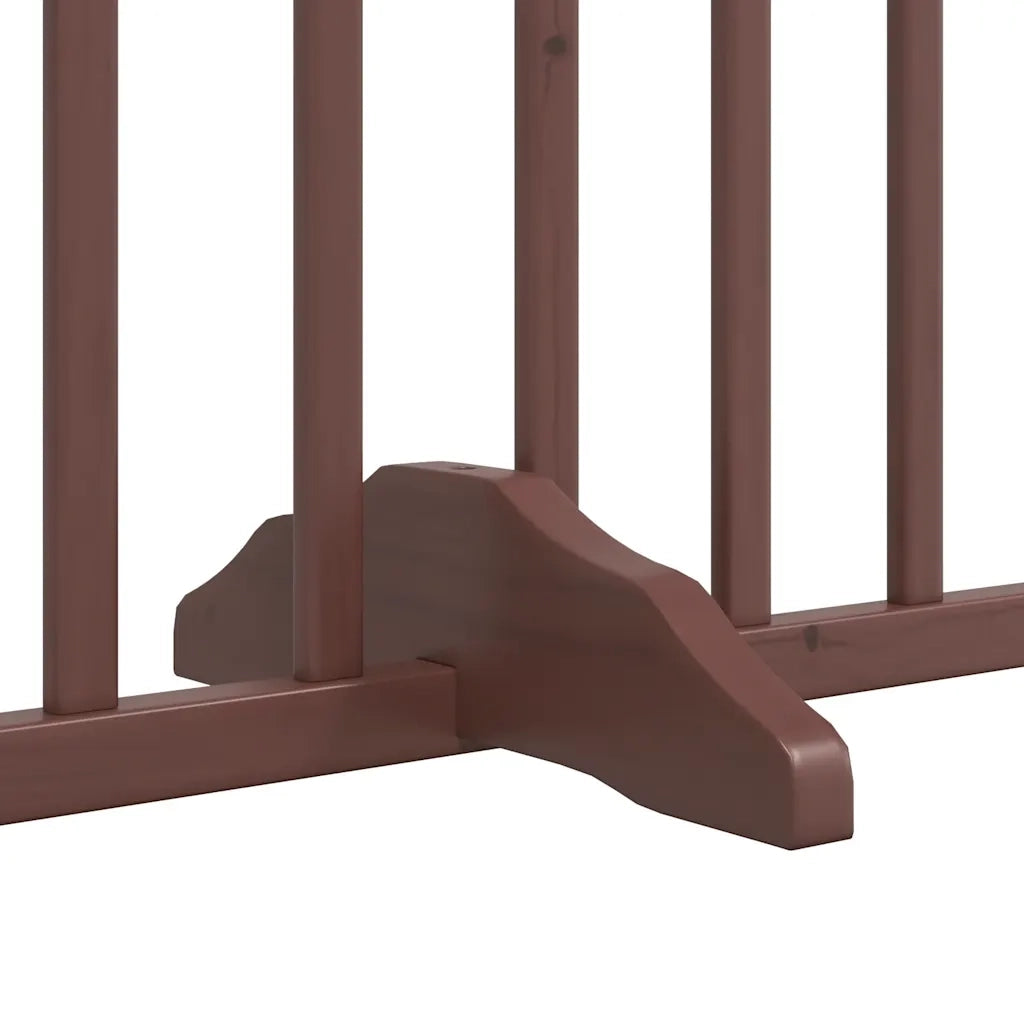 Cancello Cani Porta Pieghevole Marrone 10 Pannelli 800cm Pioppo CFW5415840