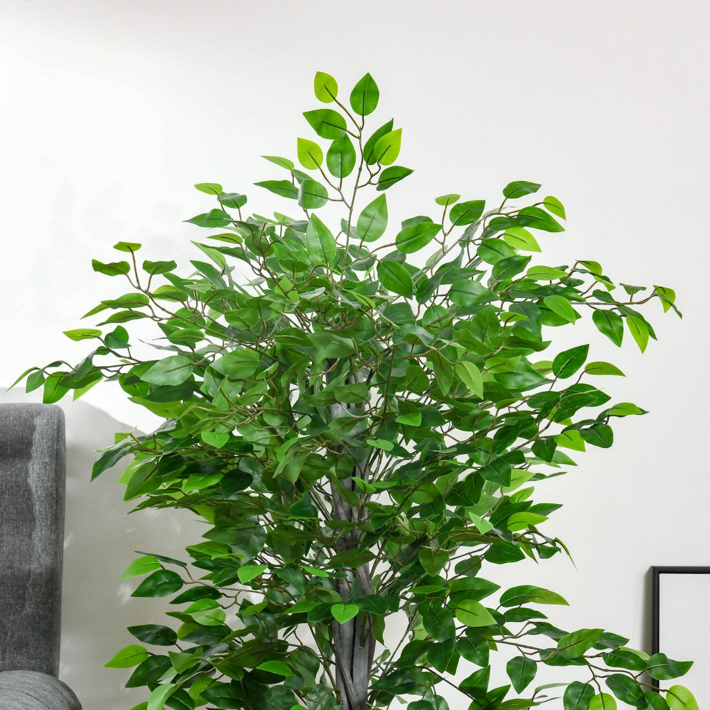 Pianta Ficus Artificiale ¨C zephmum ¨C Vaso Cemento 135 cm Verde