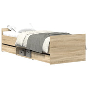 Letto singolo | Letto per adulti | Giroletto con Testiera e Pediera Rovere Sonoma 100x200 cm