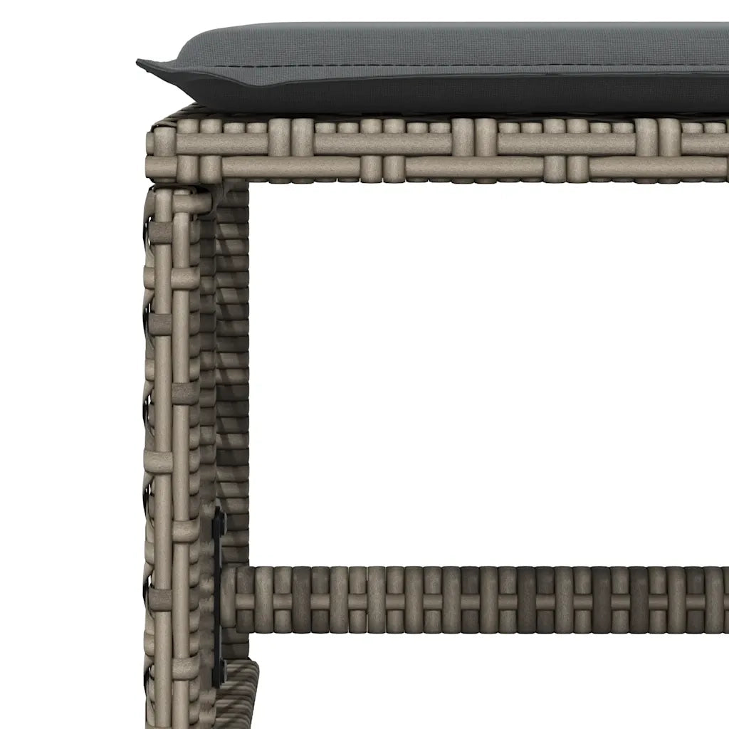 Set da Pranzo da Giardino 9 pz con Cuscini in Polyrattan Grigio 3210776