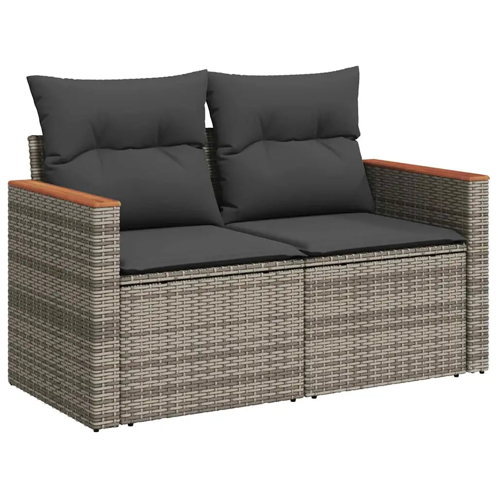 Set Divano da Giardino con cuscino 13 pcs Grigio polyrattan