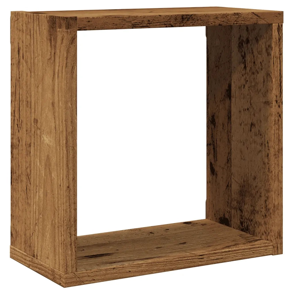 Mensole Parete a Cubo 4 pz Legno Vecchio 30x15x30 cm Truciolato 856577