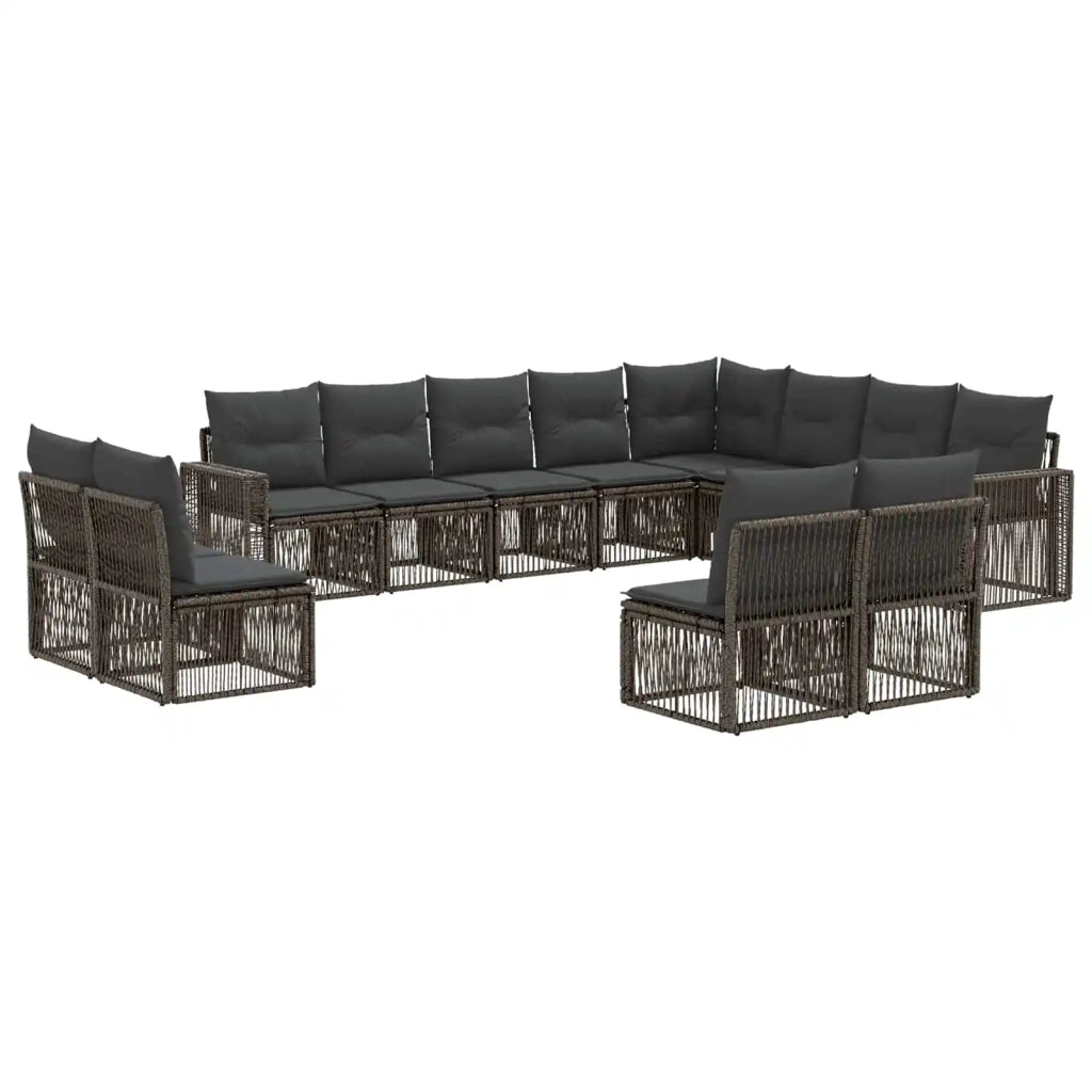 Set Divano da Giardino 12 pz Grigio e Grigio Scuro polyrattan 3435281