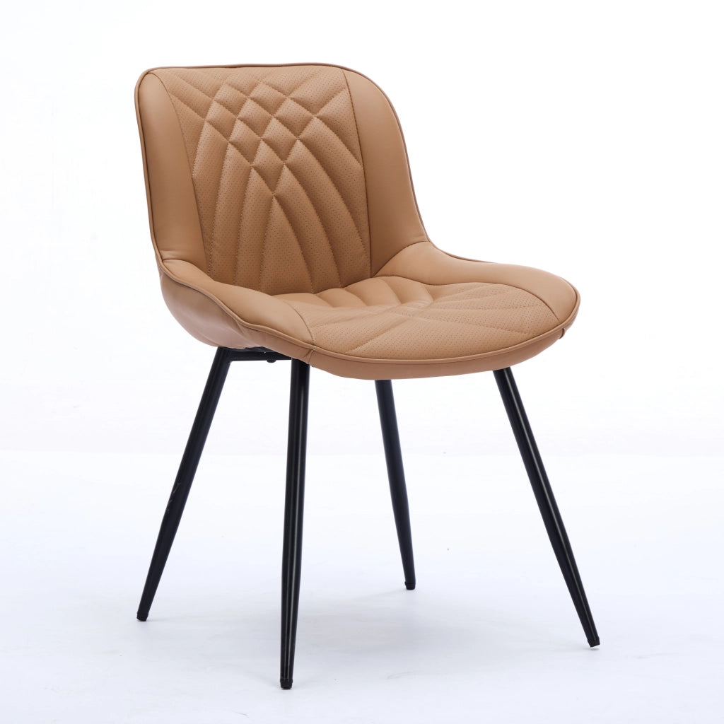 Sedie da pranzo, set da 2, sedie ergonomiche da cucina con rivestimento in similpelle PU traforata traspirante e trapuntatura 3D artistica, robuste ga