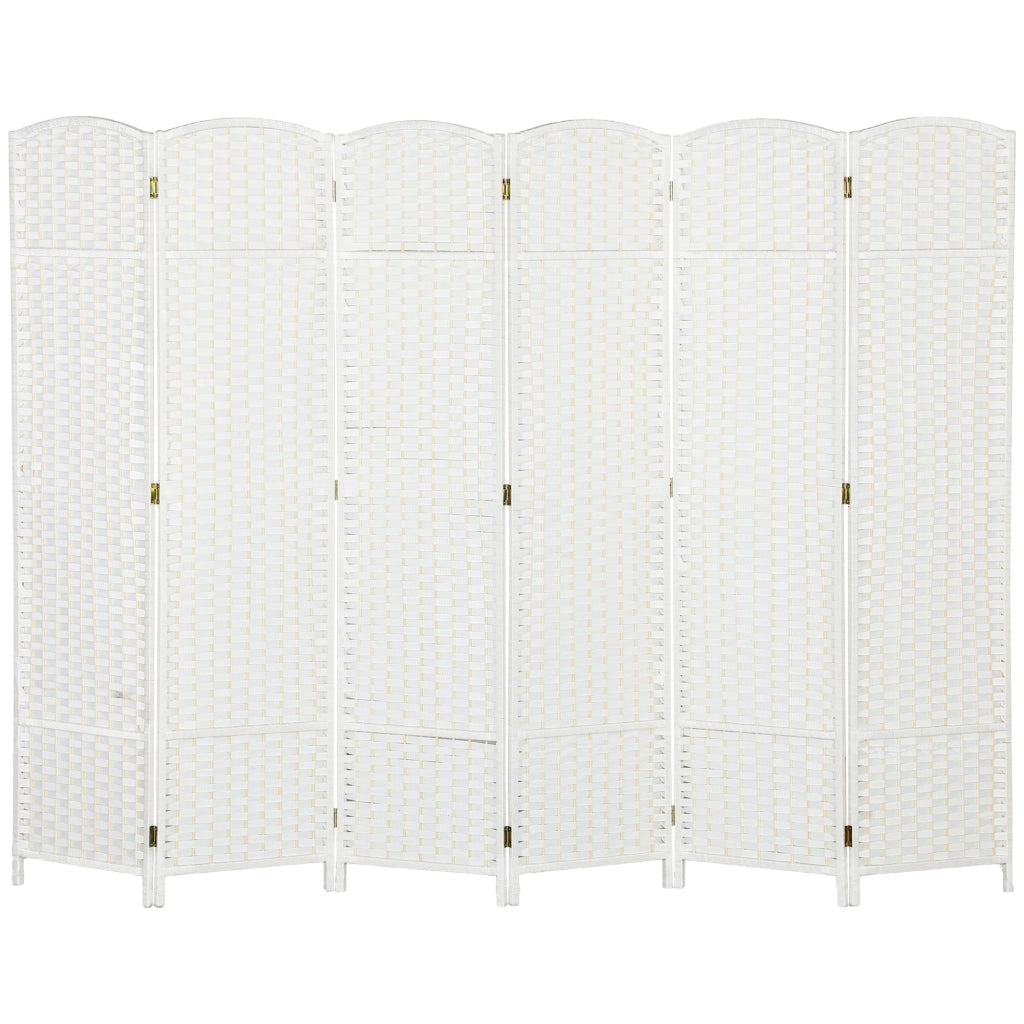 Biombo Separador de Ambientes 6 Paneles Pieghevole ¨C zephmum ¨C Bianco 240x170 cm