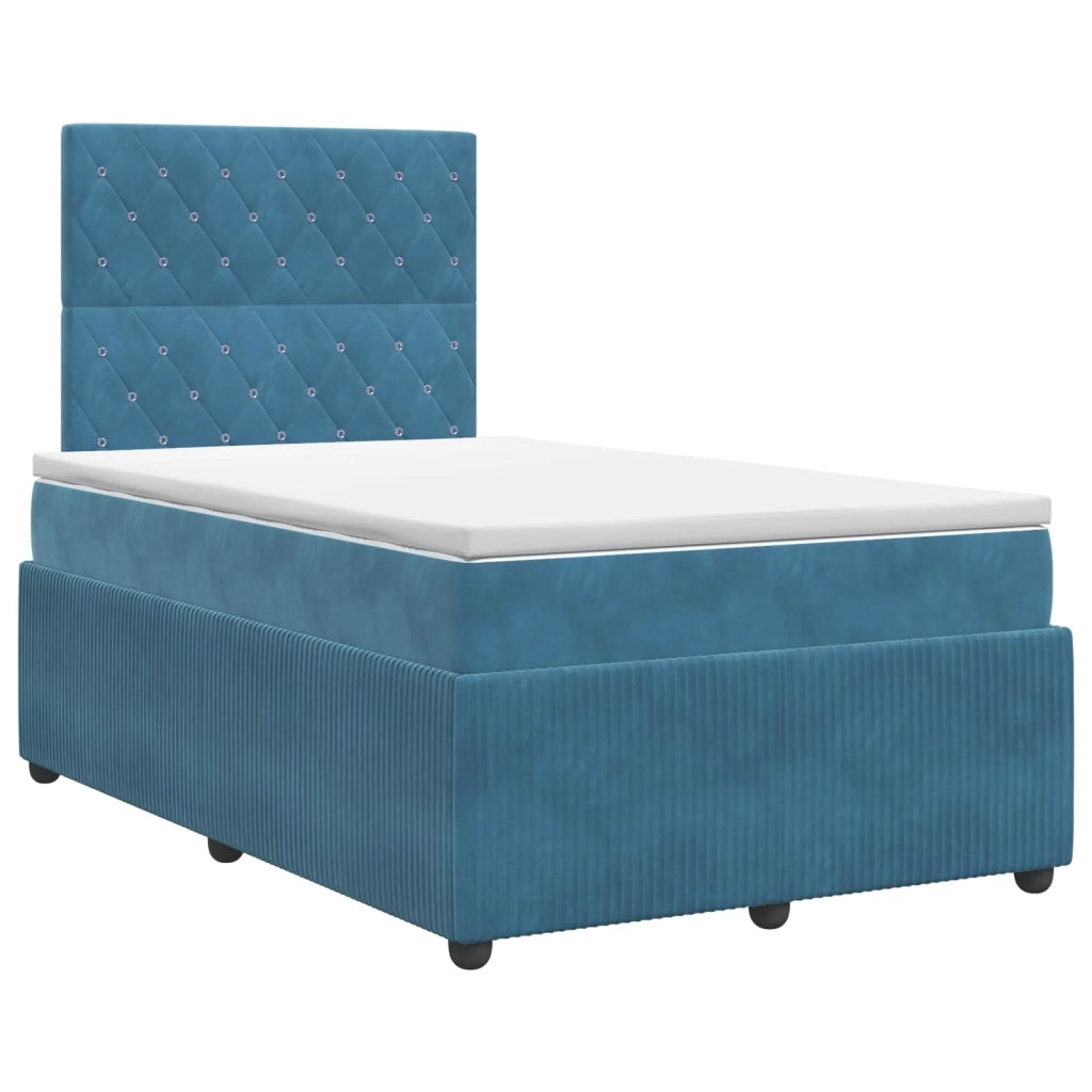 Letto box spring con materasso Blu 120 x 190 cm Velluto 3454563