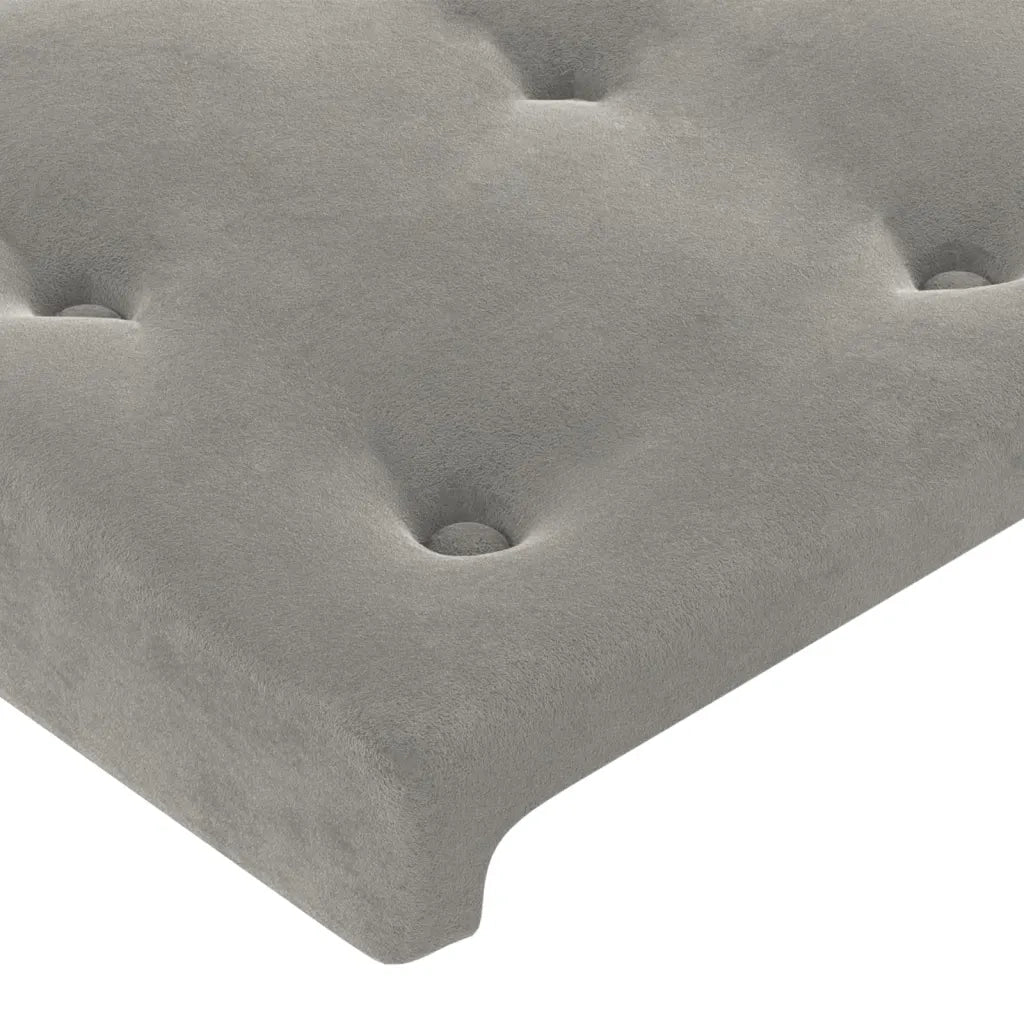 Testiera | Testata ad Orecchio Grigio Chiaro 163x16x78/88 cm in Velluto