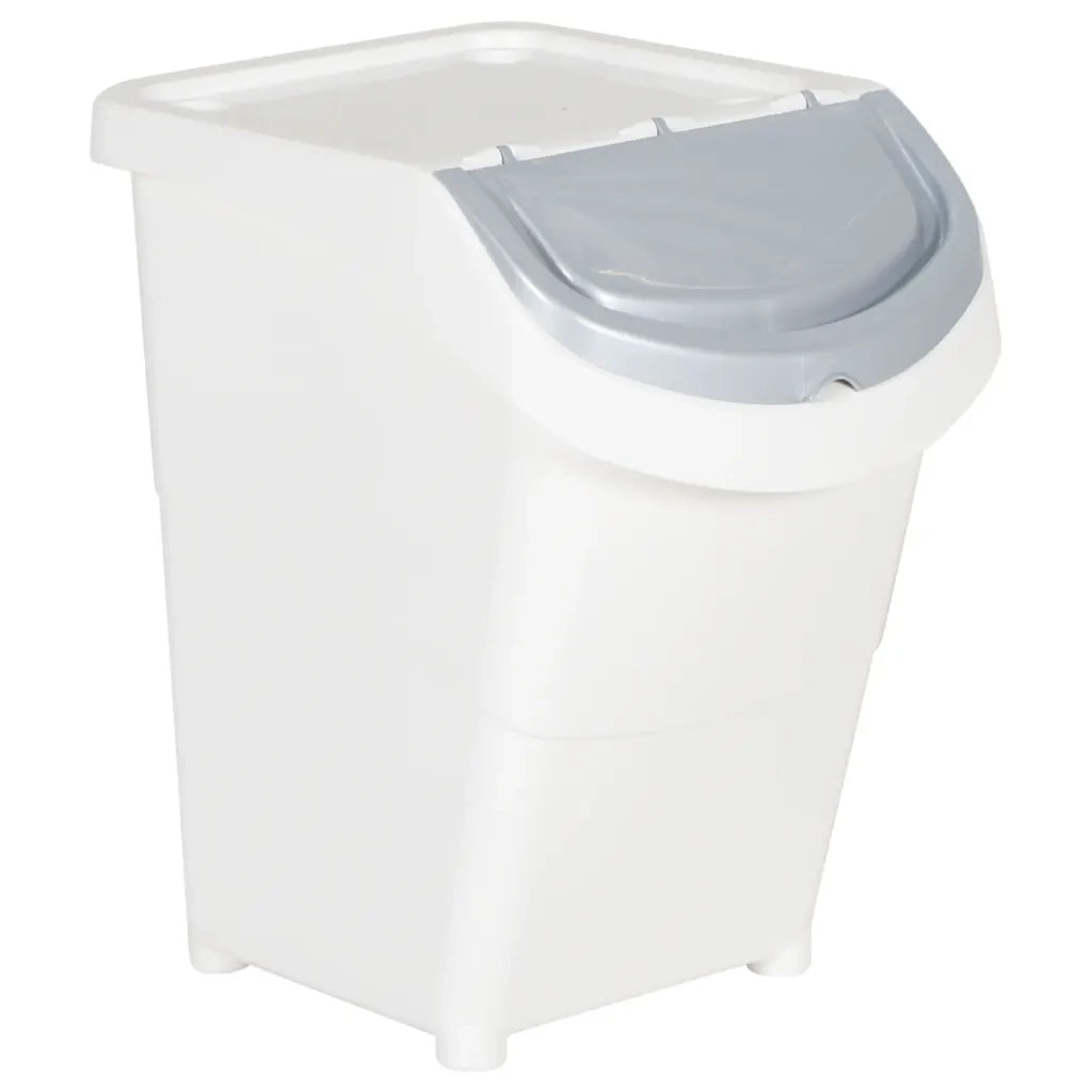 Cestini per Rifiuti Impilabili con Coperchi 3pz Bianchi PP 120L 364070