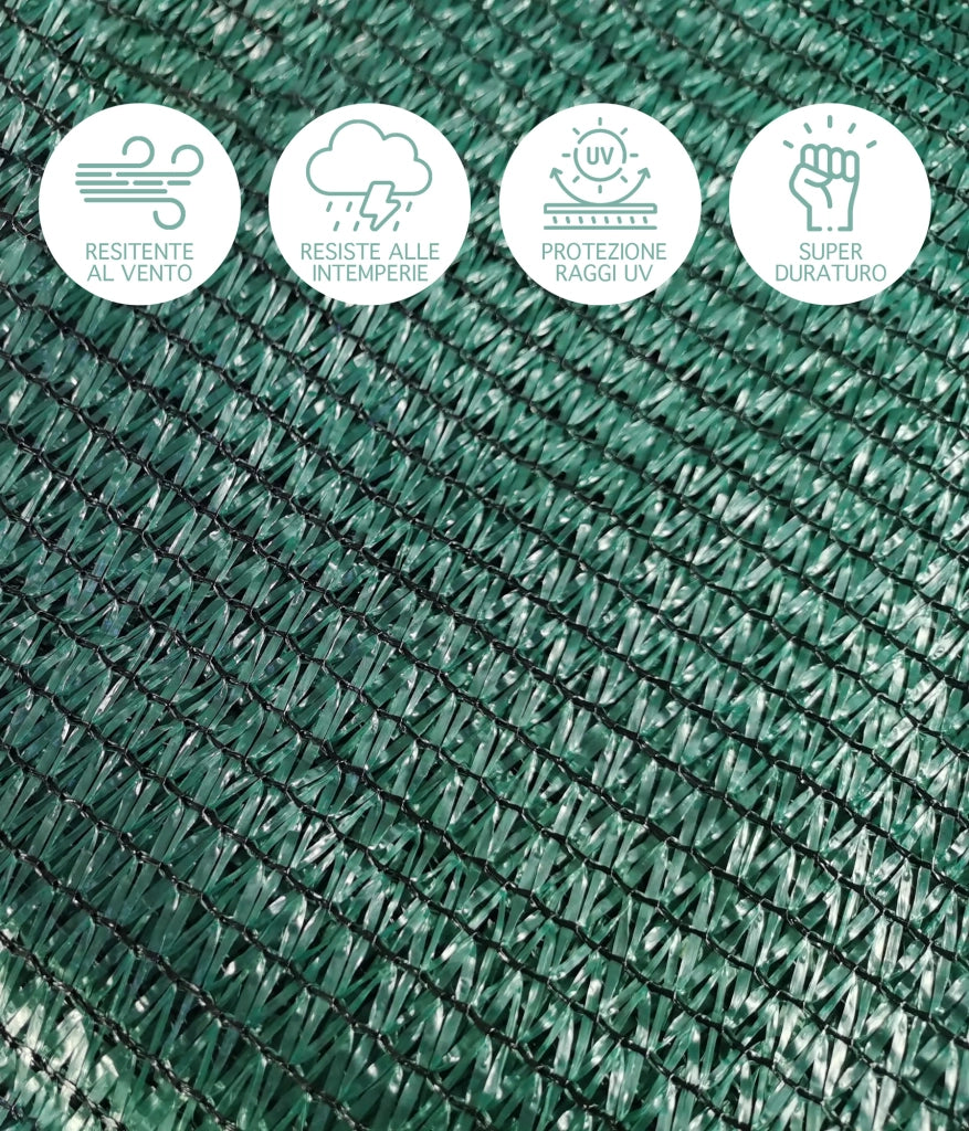 Rete Ombreggiante Metri Frangivista Telo Privacy Frangivento Verde Recinzione Frangisole Copertura Estero Ombra Terrazzi Giardini Verde - 2X50 MT