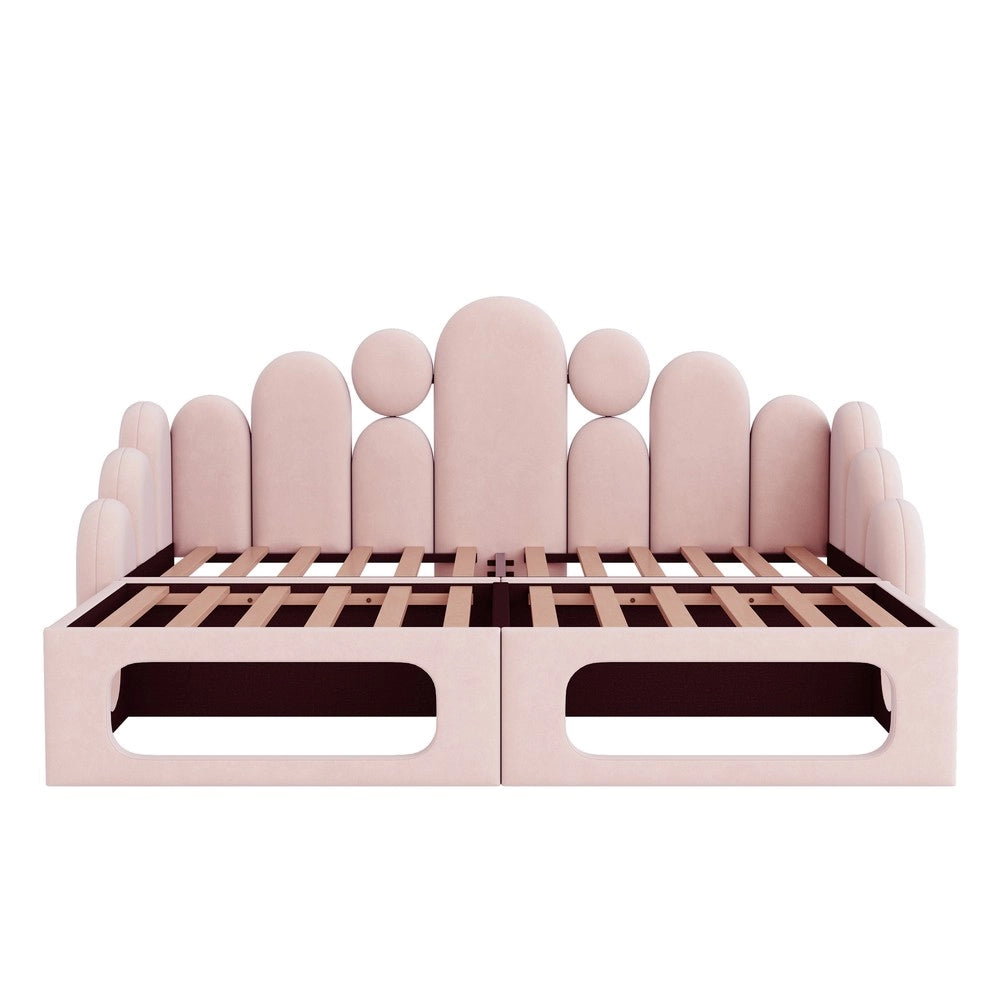 Letto divano imbottito per animali domestici - Zephmum - 180x200 cm - Rosa - 2 in 1, velluto morbido, rete e schienale