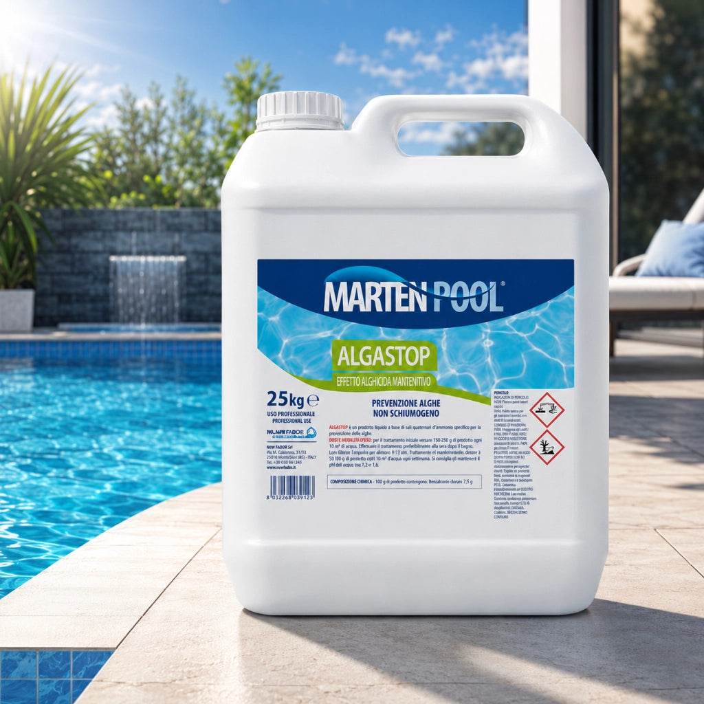 Alghicida Algastop Marten Prevenzione Formazione Alghe Piscina 25 kg