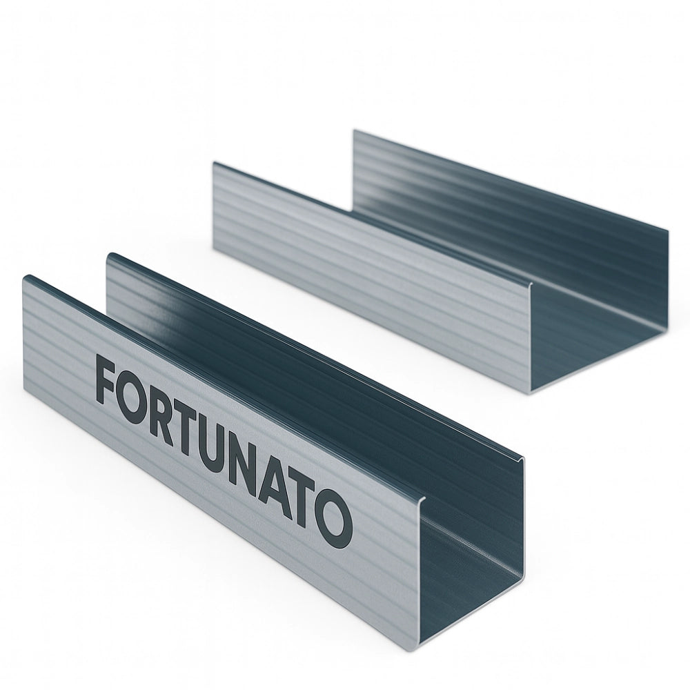 Montante c standard 2 m profilo preforato sp 0,6 mm fissaggio cartongesso 2 pz *** misure 47 x 99 x 50 mm, confezione 1